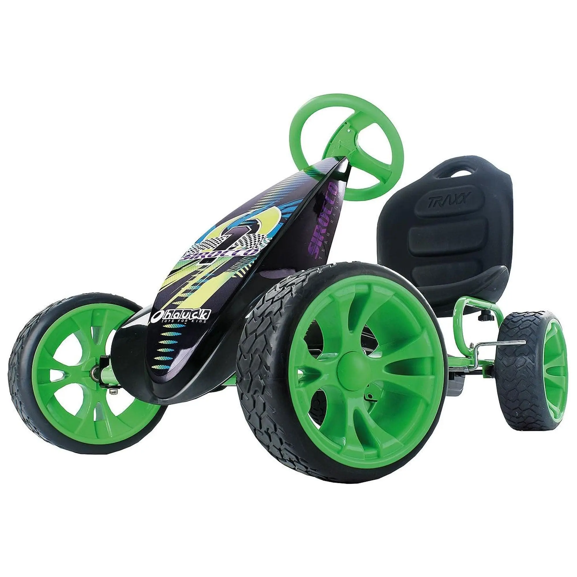 hauck Sirocco Racing Clutch Free Go Kart with Low Profile Rubber Tires, Green hauck Sirocco Racing Clutch Free Go Kart with Low Profile Rubber Tires, Green