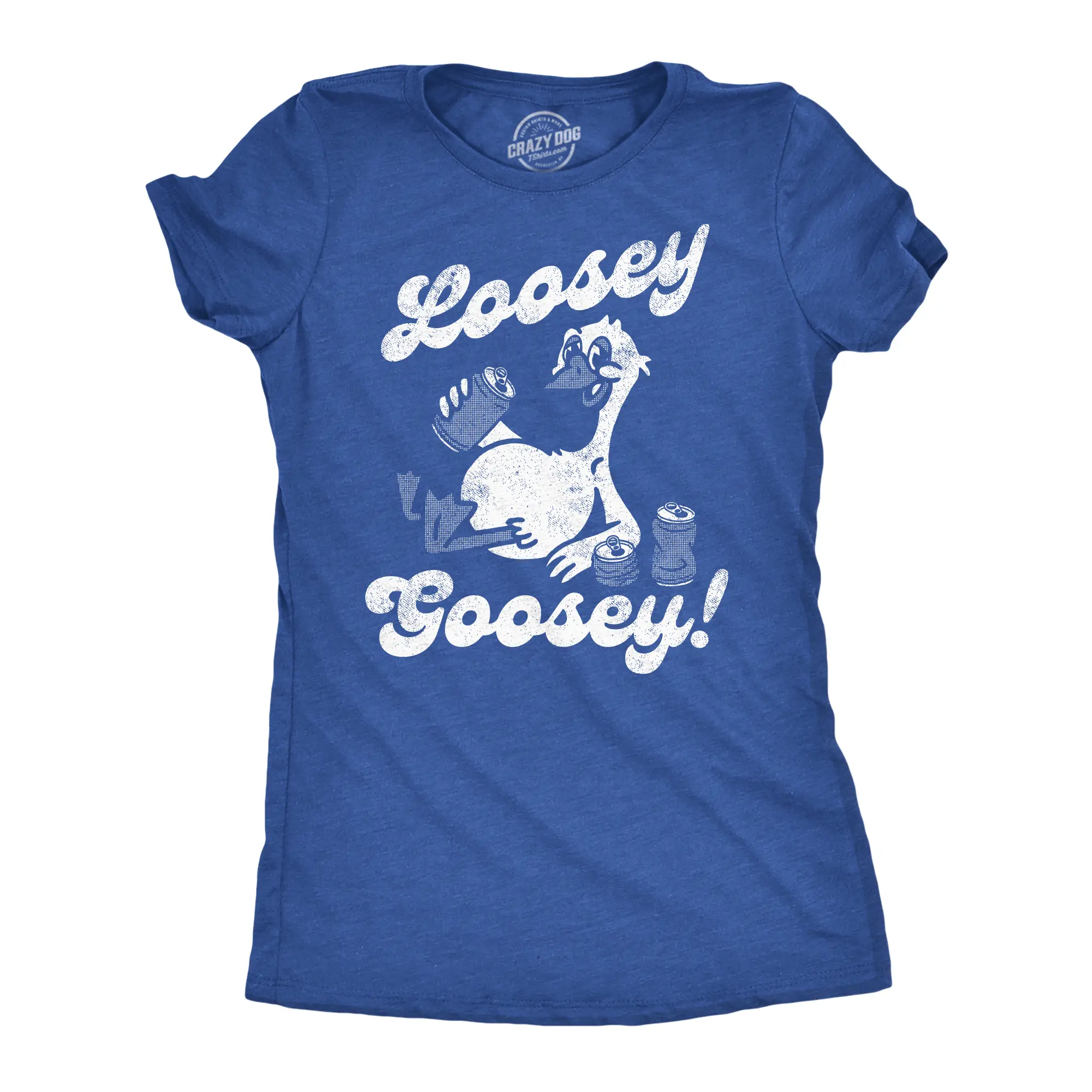 Womens Funny T Shirts Loosey Goosey Sarcastic Drinking Tee for Ladies Funny Womens T Shirts Cute Vintage Fashion Casual Ladies T-Shirt Gift Sarcastic Tops for Women Funny Drinking Top Women's Novelty Tees Royal -