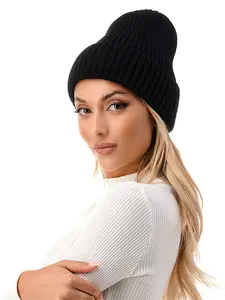 Cozy Black Beanie Slouchy Knit Skull Cap Warm Stocking Hats Men Women Winter Beanie Hat