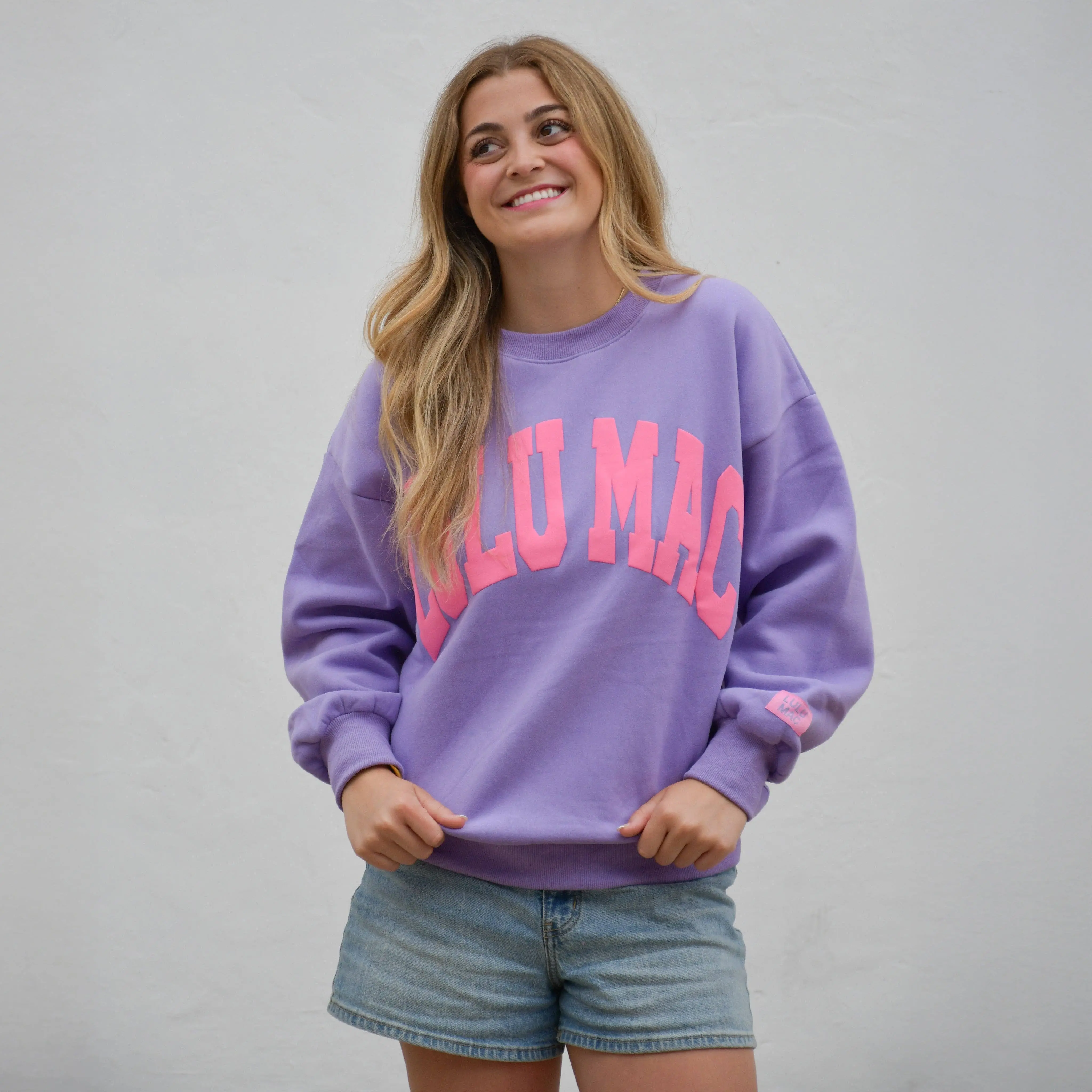 Lulu Mac Adult Sweatshirt Purple/Pink Puff