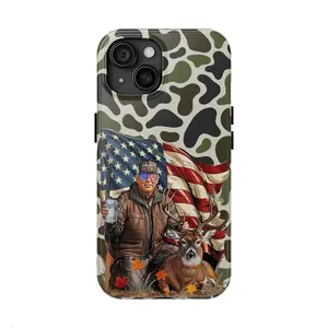 Trump Hunting Deer Power Design Case for iPhone - Shock Absorption TPU & Polycarbonate Protection, No Warranty, Unique Style, Long-Lasting Protection