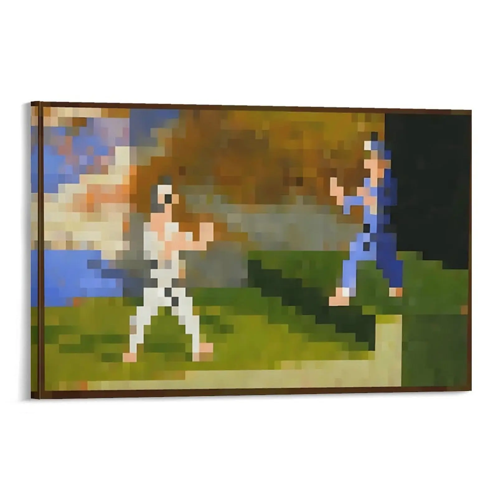 Pixelated Style Fighters Artistic Print, Vibrant Pixel Art Decoration, Unique Gaming Room Wall Accessory for Man Cave Home Decor Posters