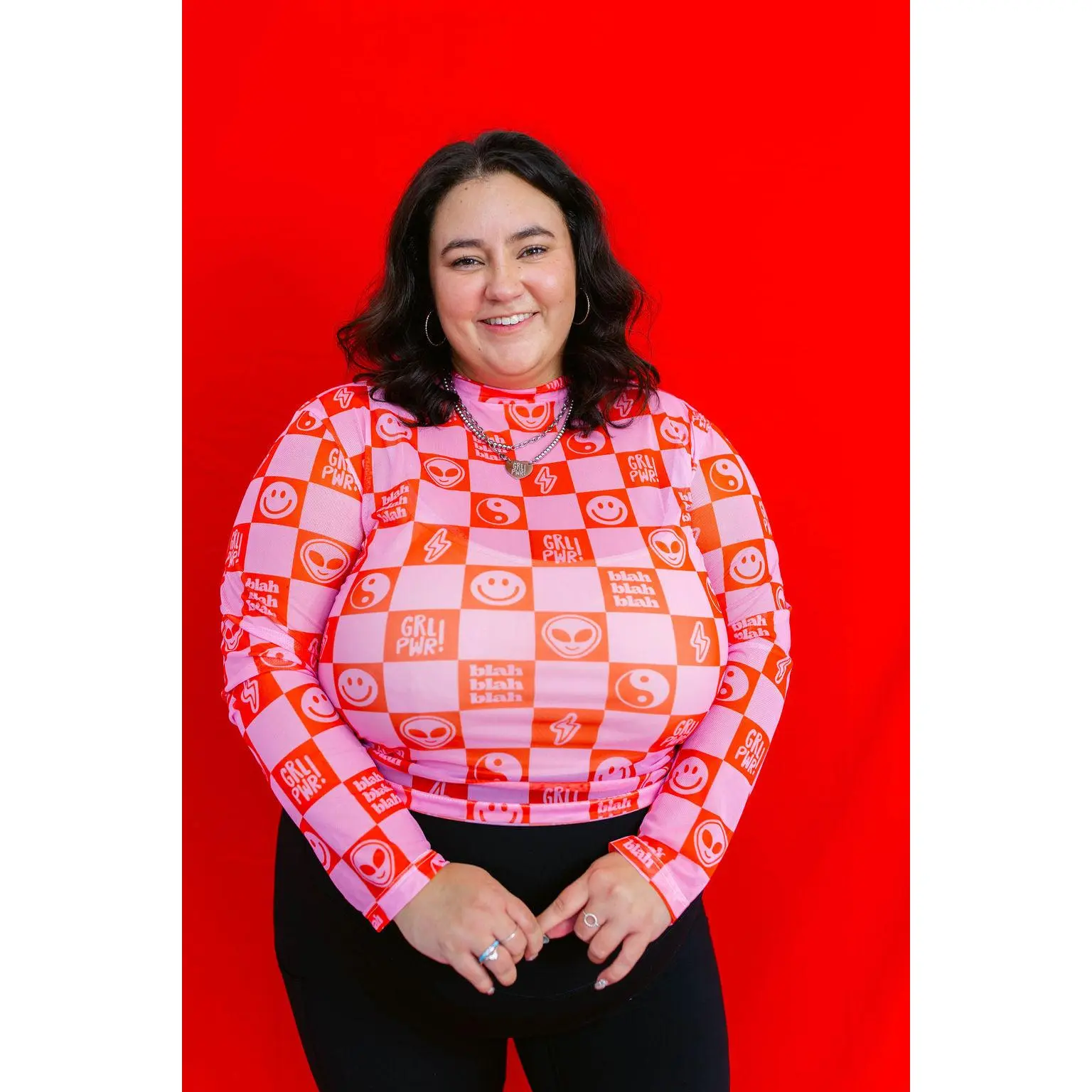 TABY ORIGINAL: Check Yourself Before You Wreck Yourself Peekaboo Mesh top IN SIZES XS-5X***