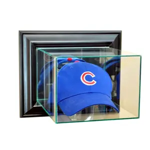 Perfect Cases  Wall Mounted Cap & Hat Display Case- Black