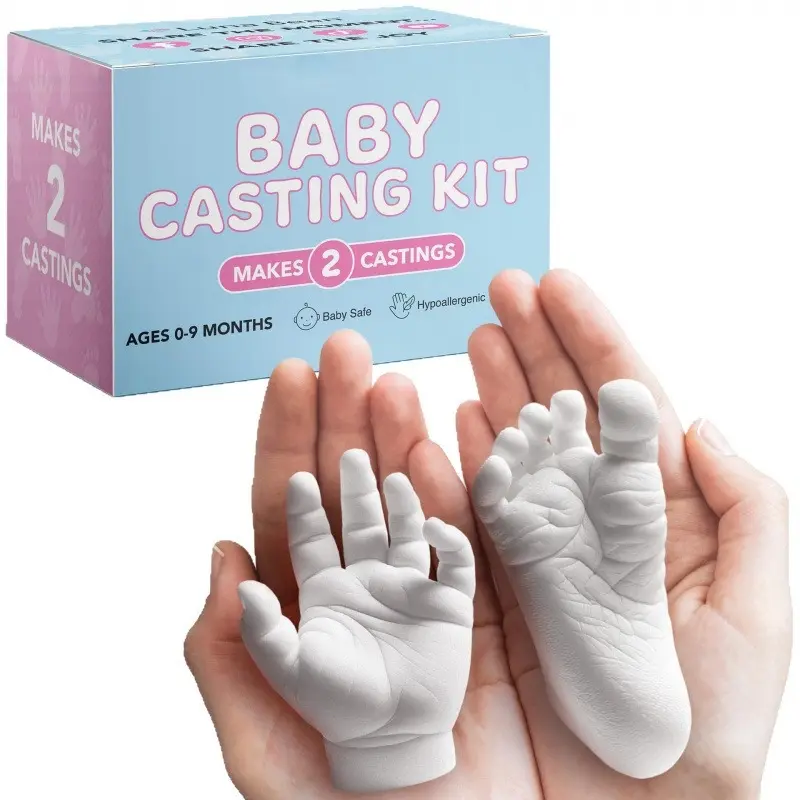 Newborn Hand And Footprint Souvenir Set, Safe Eco-friendly Casting, Baby Growth Milestone Keepsake For Baby Shower, Hand Casting Kit, Hand Molding Kit, Gift