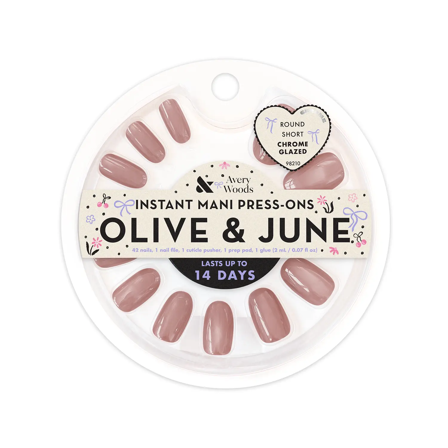 Chrome Glazed - Avery Woods Press On Nails | Short | Round