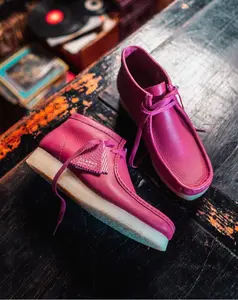 Clark - Wallabee Boot - Berry Leather (WOMEN'S) - 26173235