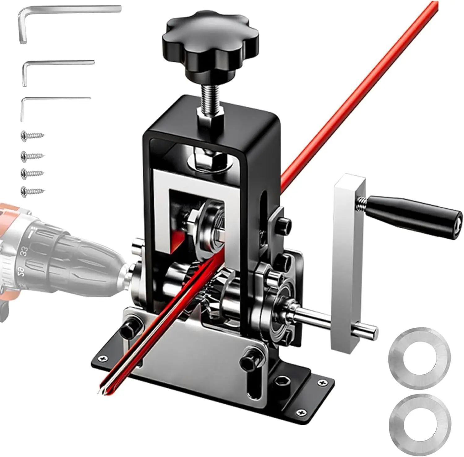 Manual and Electric Drill Operable Wire Stripping Machine Gauge Wire 0.06-1 inches,Scrapping Copper Wire Peeler Machine,Drill Powered Hand Crank Wire Stripper Tool for Scrap Copper Recycling