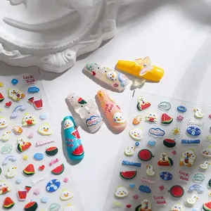 5D Watermelons Duck Nails Stickers, Cute Cartoon Duck Nail Decal (55)
