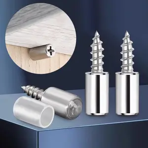Self-tapping Screw Set, Shelf Support Nails, Bookcase Support Pins, Wardrobe Support with Non-slip Cover for Kitchens, Shoe Cabinets, Wine Cabinets, Wall Mount Design