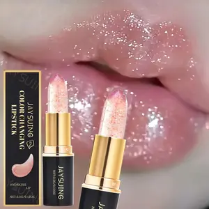 Shimmering Color-Changing Lipstick - Glossy Glitter Cosmetic Lip Gloss, Long-Lasting Hydrating Non-Greasy Smooth Formula, Shiny Effect, Suitable for Light Beige Skin Tones, Ideal for Daily Makeup & Beauty Enthusiasts, Moisture-Boosting