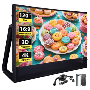 SAYOK 10FEET Inflatable Projector Screen for Outdoor Movies, Pool Parties & Backyard, Waterproof PVC Material, No Need Constant Inflating, Portable Movie Screen for Projector