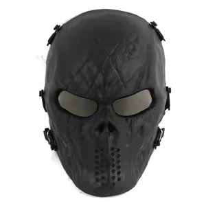 1pc, Outdoor Airsoft Full Face Protection Mask, Tactical Skull Face Protection Gear, Protective Gear, Adjustable Mask With Durable Plastic, High-transparency Sunglasses Lenses, For Paintball Cs War Game Shooting Masquerade Cosplay