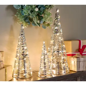 Bethlehem Lights Set of 3 Illuminated Ribbon Trees