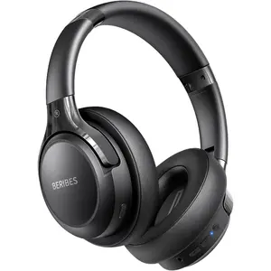 Bluetooth Headphones Over Ear, 65H Playtime and 6 EQ Music Modes Wireless Headphones with Microphone, HiFi Stereo Foldable Lightweight Headset, Deep Bass for Home Office Cellphone PC Ect.