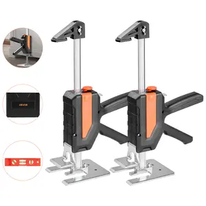 VEVOR Labor Saving Arm Jack,  2 PCS 200 kg Bearing Capacity, Lifting up to 195 mm, Metal Hand Lifting Jack Tool with Magnetic Level, 2 Adjustment Modes, for Door, Window, Furniture, Woodworking, Black