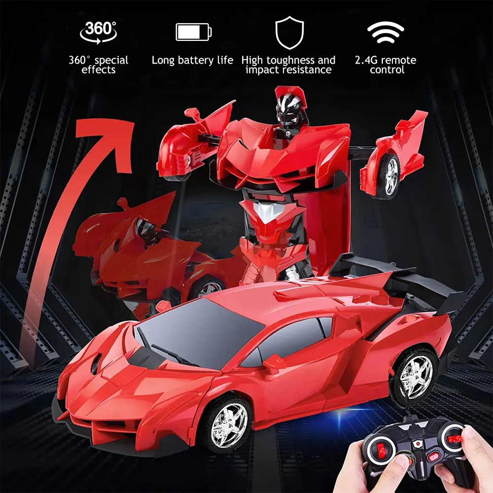 Transformer Car RC Toy, Multi-Mode Remote-Controlled Car with 1-Button Deformation, 360-Degree Rotating Drifting, Birthday Gift for Boys and Girls, Multi-Mode Remote-Controlled Cars