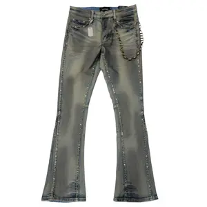 MAX KROME MEN STACKED JEANS NAVY BLUE KR-3032