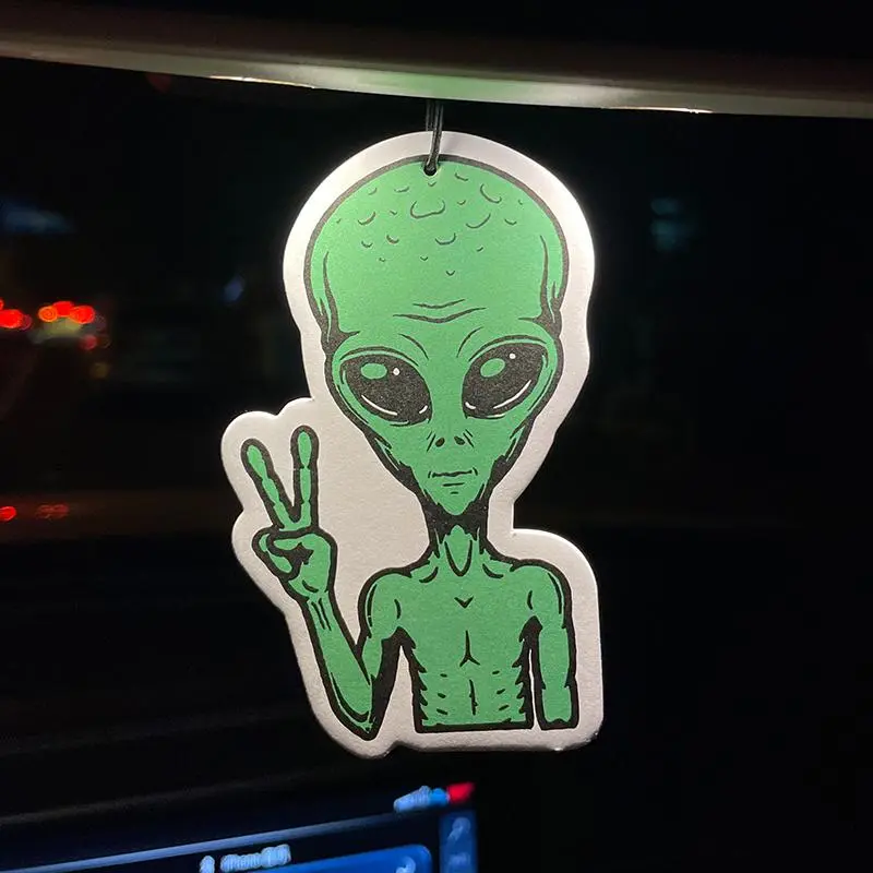 Cartoon Alien Design Car Air Freshener Ornament, Car Rear-view Mirror Decorative Hanging Fragrance Tablet, Universal Car Interior Decoration Accessories, Car Aroma Diffuser, Car Interior Diffusers, Car Accessory