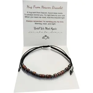 Hug from Heaven Morse Code Bracelet for Her and Him Until We Meet Again Bracelet Memorial Bracelet   for Women Men