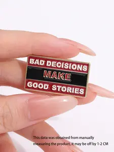 1pcs Rubber Pin Set, Fun Bad Decision Letter Backpack Pins, Aesthetic Tie Clips, Various Rubber Pins for Bags Hats, Humorous Bad Decision Letter Pins, All Seasons