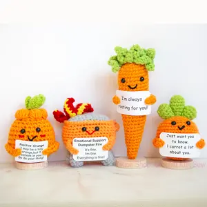 Emotional Support Crochet Dumpster Fire,  Carrot, Orange, Funny Meme, I'm Fine, Holiday Gift, Chrismtas, rooting for you, carrot about you, positive