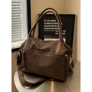 Women's Nylon Tote Bag, Large Capacity Crossbody Shoulder Handbag, Vintage Style Fall Winter Fashion Accessory, High Quality Bag