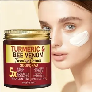 Turmeric Bee Venom Firming Cream, Collagen & Honey Extract, Moisturizing, Brightening, Face & Body, Unisex, 80g, Daily Skincare Essential