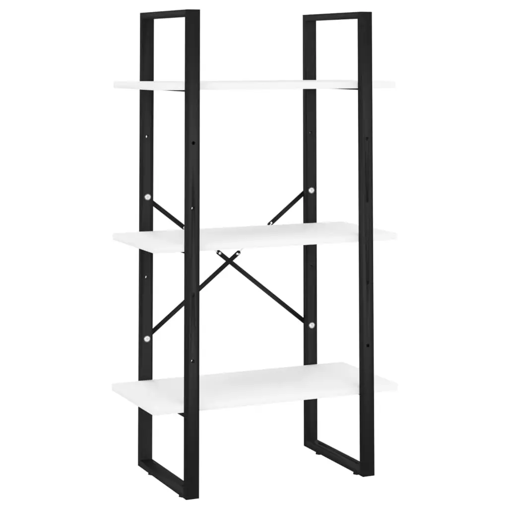 vidaXL Bookshelf, Storage Shelf Bookcase, Wall Bookshelf Storage Cabinet, Freestanding Shelving Unit, Scandinavian Style, White Engineered Wood 806507