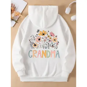 Wildflower Grandma Hoodie for Women Long Sleeve Hooded Printed Casual Nana Gift Floral Design Cozy Fashion Top Sweatshirts Womenswear sweatshirts winter outfits graphic hoodie comfort hoodies