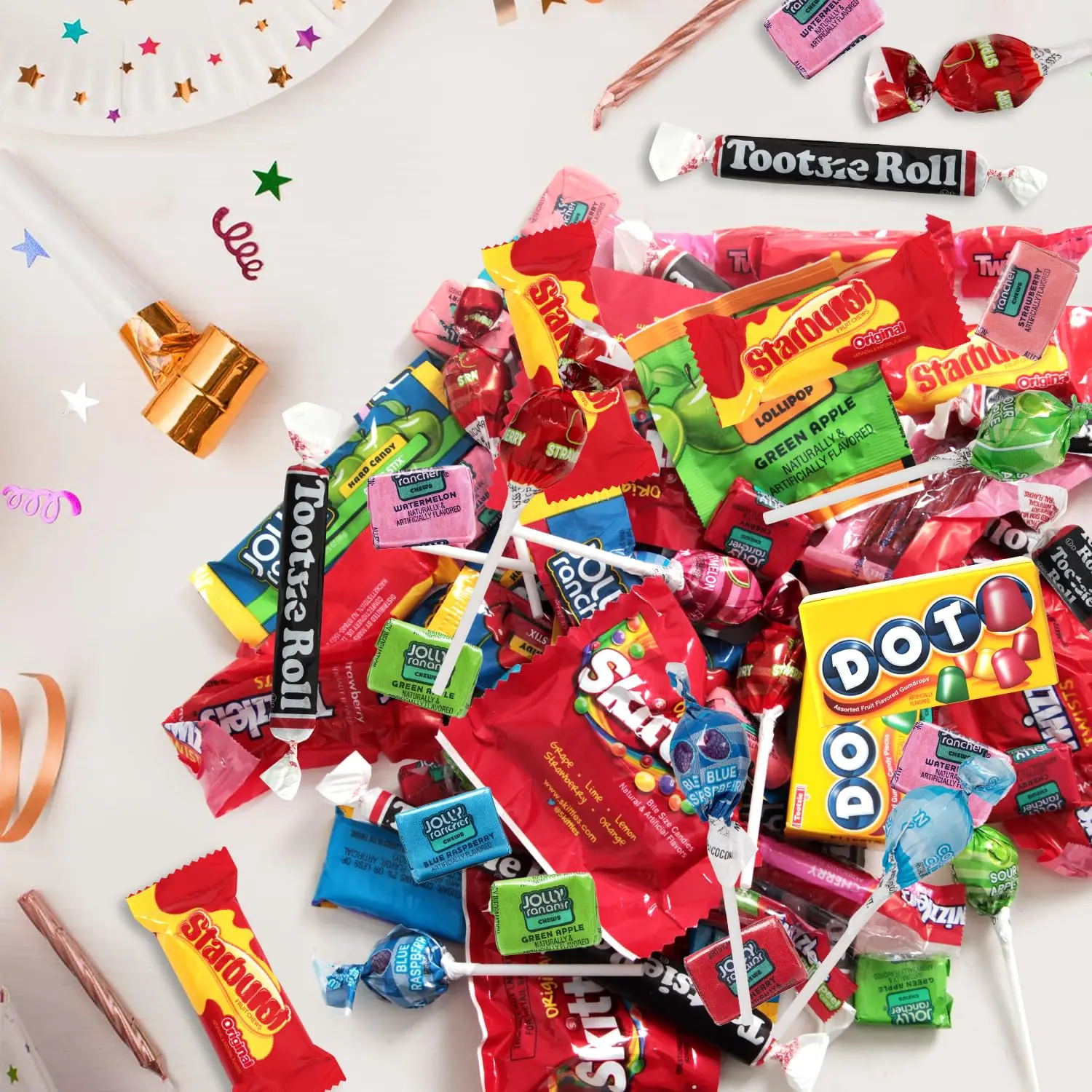 Individually Wrapped Mixed Candy Bulk Variety Pack, 2 LB Assorted Candy, Approx. 100 Fun Size Chewy & Hard Candies for Parties, Classrooms, Piñatas, Goodie Bags & Candy Buffets