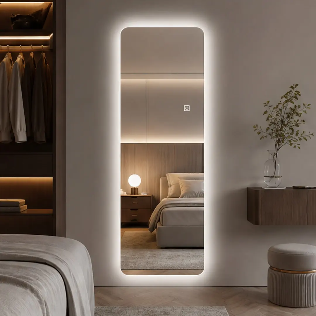 63" x 24" Wall-Mounted LED Full Length Mirror, Rectangular Backlit Dressing Mirror with 3 Color Temperatures, Stepless Dimming, Memory Function, Shatter-Resistant Glass, Silver, for Bedroom, Dressing Room, Entryway, Vanity, Silver Color Options
