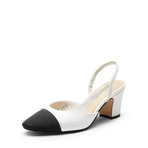 DREAM PAIRS Women's Chunky High Heels - Ankle-Strap Slingback Cap Toe Flare Dress Shoes, Elegant Classic Women's Heels Footwear Pumps, Casual, Parent