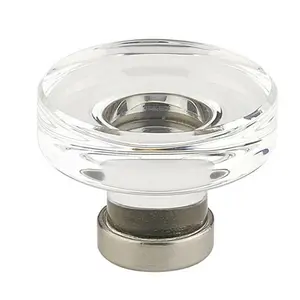212 MAIN Grayson Crystal Cabinet Knob, 1-1/4" Size, Bright Nickel Finish, Door Hardware