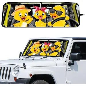 Windshield Sun Shade For Jeep Jk,Jku,Jl,Jlu 1977-2023 and Gladiator Jt 2020-2023 Foldable Windshield Sunvisor Blocks UV Rays (16.5" x 52.5")