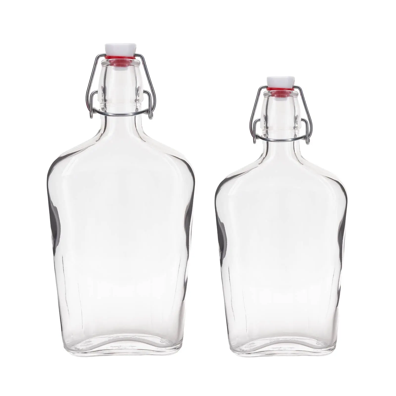 Flask Glass Bottle w/ Swing Top - Available in 8.5 or 17 ounce