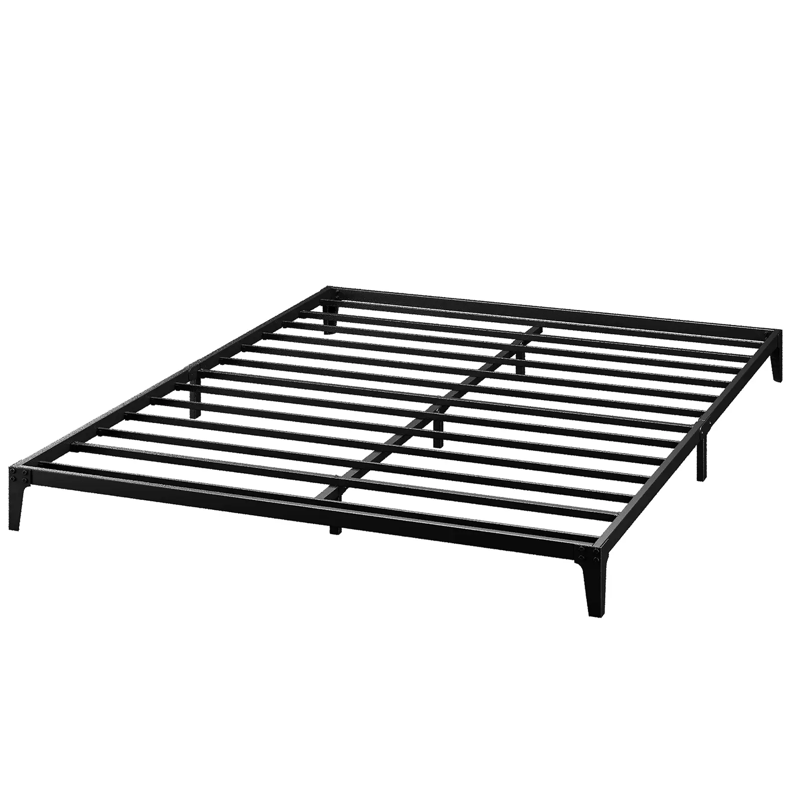 Garvee Heavy Duty Metal Platform Bed Frame - Steel Slat Mattress Foundation - No Box Spring Needed, Easy Assembly, Noise-Free - Low Profile 6/14 Inch, Twin/Full, Black, Under-Bed Storage
