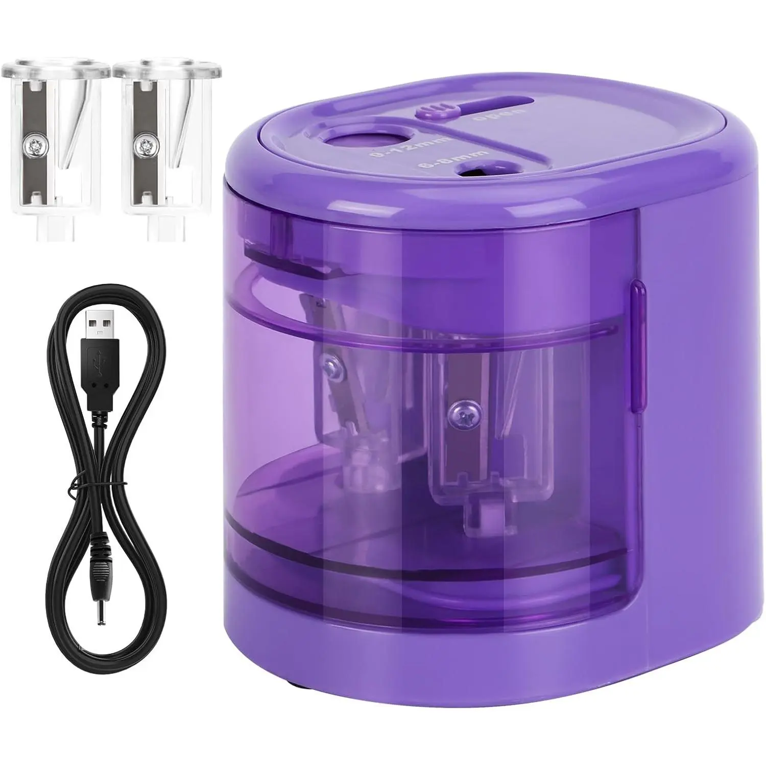 Electric Pencil Sharpener, Double Hole (Purple)