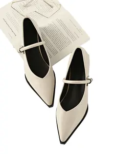 Women's Chunky Heel Pointed Toe Single Shoe, Stylish Classy Elegant PU Leather High Heels, Commuter Versatile Low Cut Work Shoes, Vintage Style Career Women's Shoes
