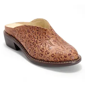 Alegria Leather Embossed Mules - Michy