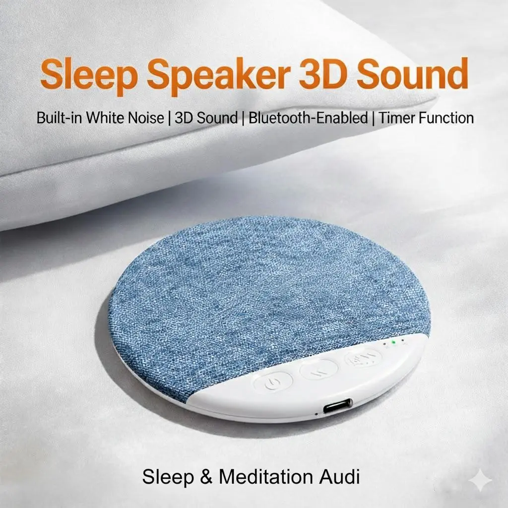 Ultra-Thin Bluetooth Pillow Speaker with Bluetooth 6.0, Soft Immersive Sound Field, Pillow CD Player for Bedtime Music & Audiobooks, Headphone-Free Sleep Speaker, Compatible with Android & iOS