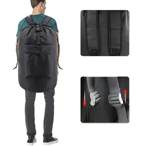 Backpack Laundry Bag with Pocket and Drawstring Closure for College