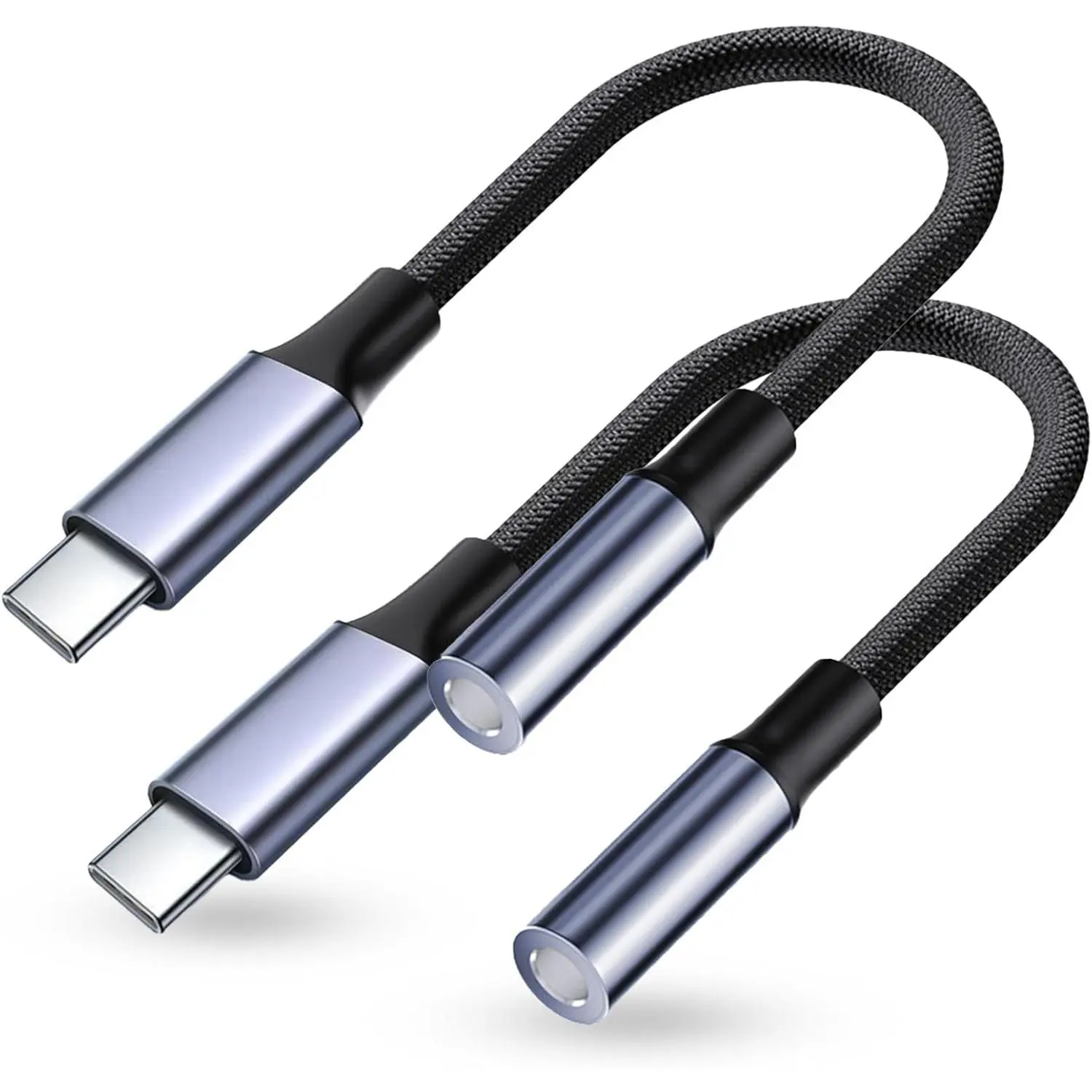 USB Type C to 3.5mm Headphone Jack Adapter, (2-Pack) USB C to Aux Female Audio Dongle Cable Cord Compatible for iPhone 15 Pro Max/15 Pro/15 Plus, Samsung Galaxy S23/S22 Ultra, iPad Pro MacBook, Accessories, 2-Piece