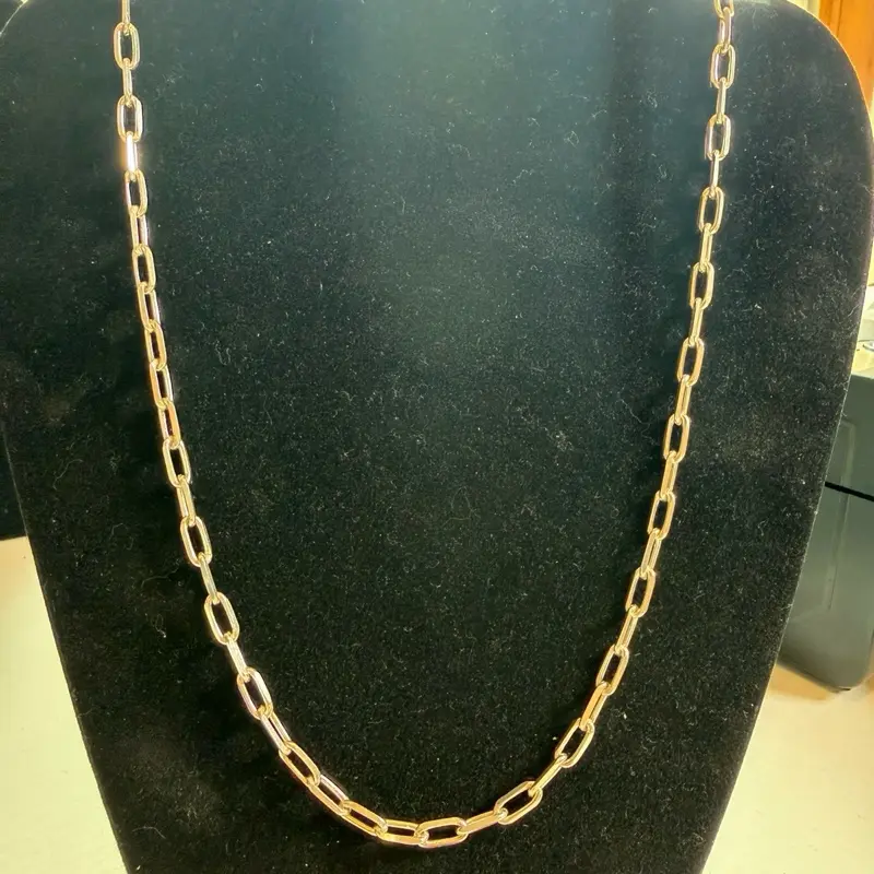 925 Sterling Silver Paper Clic Chain - 21in Length, 4.2mm Width