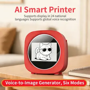 Ai Smart Mini Printer, Portable Thermal Printer with 2.4 Inch HD Eye-Care Screen, High-Quality Printing for Work Life Study Gift Choice