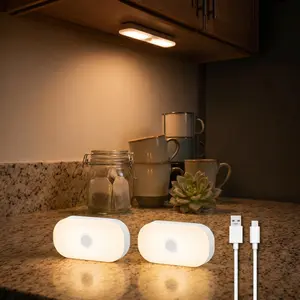 Night lights, 4-pack, magnetic induction night lights, automatic LED night lights that light up when someone touches the light, suitable for bedrooms, bathrooms, hallways, warm white light for home lighting.