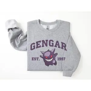 Gengar Sweatshirt, Pkm Characters Sweatshirt, Anime Shirt