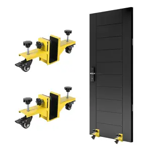 GARVEE 2 Piece Door Installation Kit for 0 to 1.89 Inch Thick, 750 Lbs Heavy Duty Door  Installation Tools with Wheels for Commercial & Residential Use, One-Person Operation,Yellow