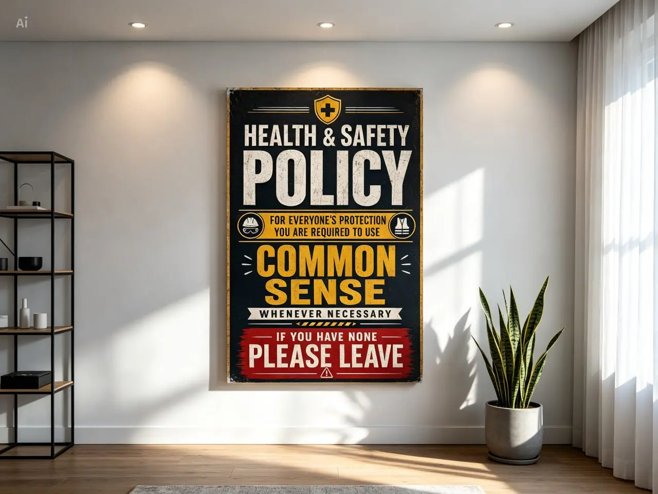 Health and Safety Policy Poster Workplace Safety Rules Canvas Wall Art OSHA Style Safety Sign Common Sense Safety Print Construction Site Factory Office Workshop Warehouse Industrial Safety Decor Unframed Canvas Gift