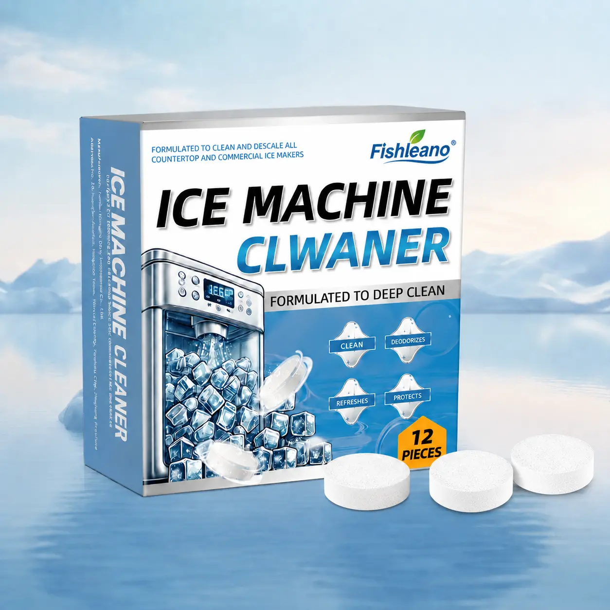 Ice Machine Cleaner Maker Descaler - Clean Tablets Compatible with Frigidaire, Opal, GE Profile, Kitchenaid, Nickel Safe Scale Remover for Countertop, Ice Makers Household Aluminum Home Coffee Equipment【Ten thousand people have already collected it】